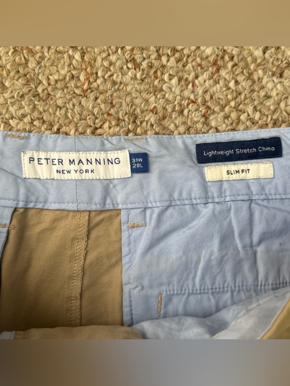 Peter Manning Men’s Lightweight Stretch Khaki Slim Chinos 31x26 - Picture 2 of 9